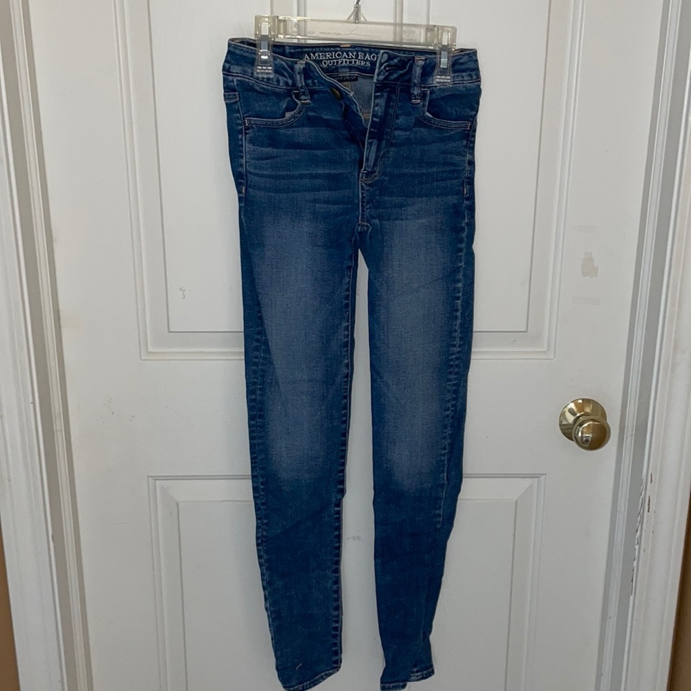 american eagle, medium wash, skinny jean